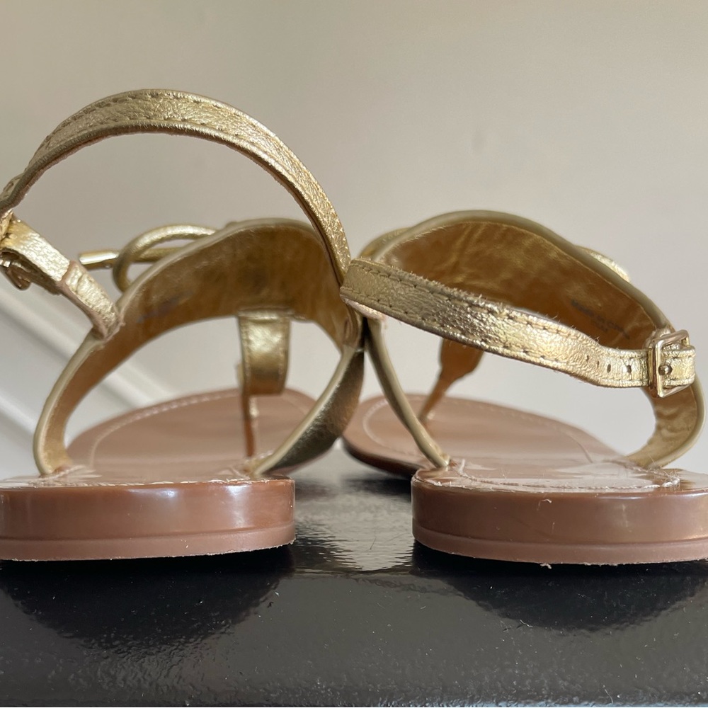 Kate Spade Metallic Gold Bow Sandals - Picture 13 of 14